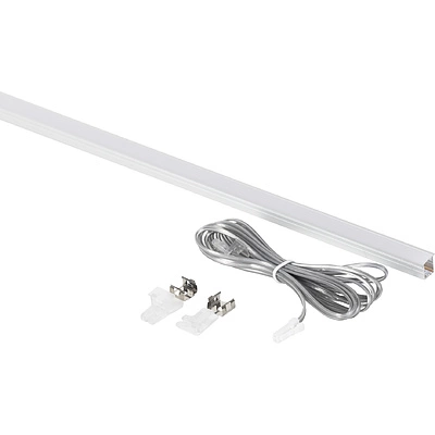 Светильник светодиодный, нарезной, 10*10мм, 8W/m, 12V, 4000K (нейтральный белый), 1.5м, алюминий, (в комплекте шнур, 2 заглушки, 2 держателя), AKS - фото 3