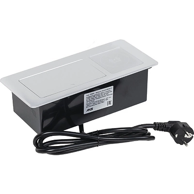 Выдвижной удлинитель Nova 5, 2 розетки, USB A + C, беспроводная зарядка, алюминий, AKS - фото 3