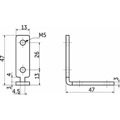 Крепление металлич. для профиля Gola 3 (1 уголок 2 винта) - фото 2