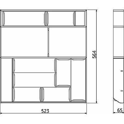 Вкладыш 60/550 шуфлядный металлический Organizer нержавеющая сталь (523*564*65) AKS - фото 2