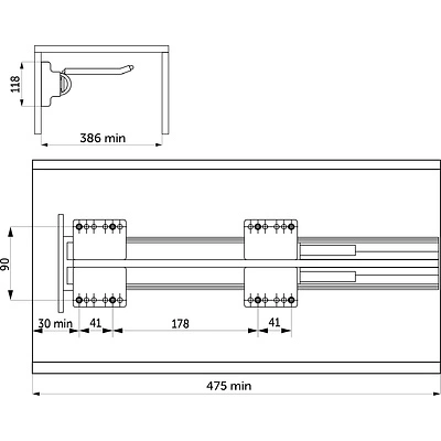 Выдвижная вешалка для брюк BRUNO крепл.бок./левое 366*470*118, графит PRIME by AKS - фото 2