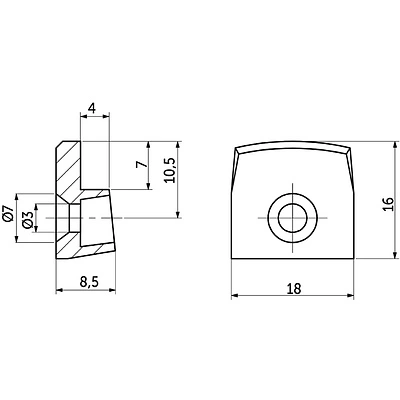 Стеклозажим пластик. белый (1 уп. = 10 шт.) AKS - фото 2