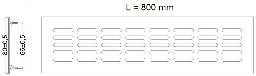 Решетка вентиляционная 800х80мм черная алюминий AKS - фото 2