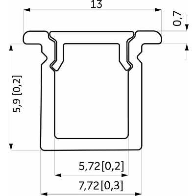 Профиль алюминиевый врезной NAVI-0806A с экраном, узкий, цвет алюминий, 2м, AKS - фото 2