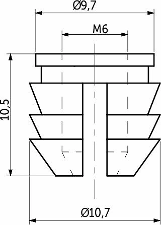 Втулка М6*11*11 пластик, белая (уп/1тыс.шт) AKS - фото 2