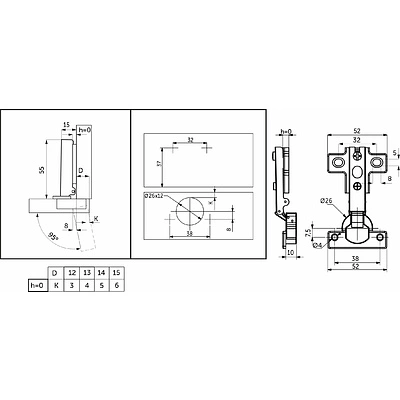 Петля мини накладная с пружиной 38мм h0 slide-on AKS - фото 2