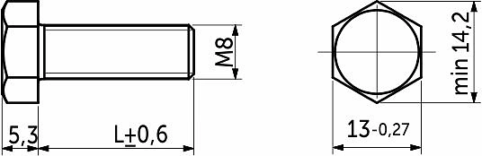 Болт с шестигранной головкой М8*100 неполн. резьба, цинк (1кг=26шт) - фото 2