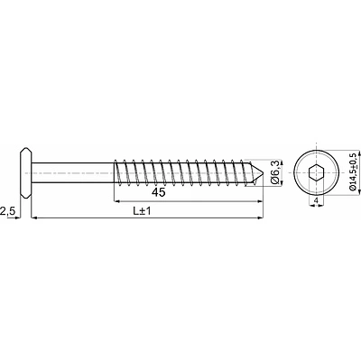 Шуруп для дерева 6,3*110 белый цинк (уп/ 1 тыс.шт), AKS - фото 2
