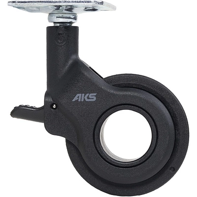 Колесо меб. GALAXY d60 h94 с площадкой с торм., черный AKS - фото 3