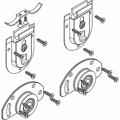 Комплект FAST для 1 раздвижной двери Laguna 50 кг (ролики верх и низ, стопор, саморезы) - фото 2