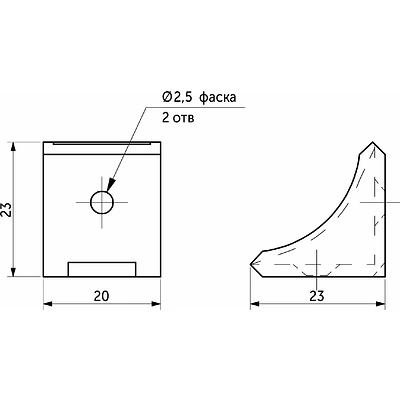 Уголок пластиковый радиусный 24*24 белый 11 (уп/500шт) AKS - фото 2