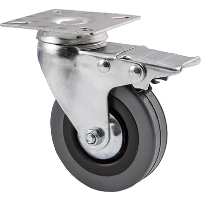 Колесо меб. TECH d75 h100 с площадкой с торм., серый AKS - фото 2