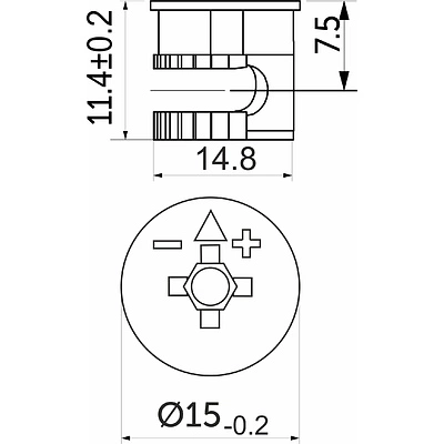 Эксцентрик 15x11,5 для плиты 16 мм (уп/100шт) AKS - фото 2