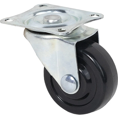 Колесо меб. с рез.ободом d38 h51 с площадкой, черный AKS - фото 1