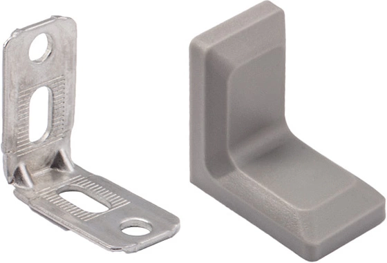 Уголок с металлической основой и пластиковой крышкой серый (уп/100шт) AKS - фото 1