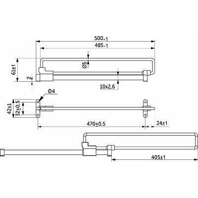Выдвижная вешалка L-500, хром/черный AKS - фото 2