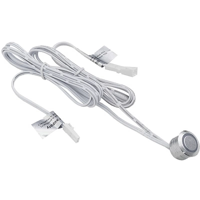 Выключатель сенсорный, с диммированием, врезной, 12V/24V, 60W/100W, синяя подсветка, цвет хром, с коннекторами, AKS - фото 1