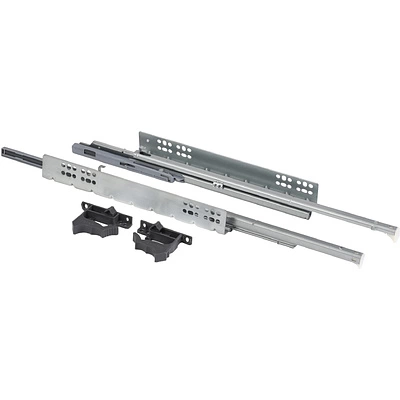 Направляющая скрытого монтажа L-400 с доводчиком ДСП до16mm с замками AKS&nbsp;QType полное выдвижение - фото 1