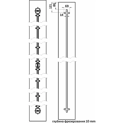 Выравниватель для мебельных дверей L-2000 мм MASK LAGUNA - фото 2