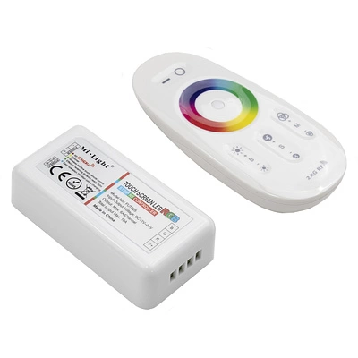 Контроллер для светодиодной ленты RGB, контроллер+пульт+держатель, RF, 2.4 GHz, 12-24V DC, 18 A, 216/432W, GS - фото 1