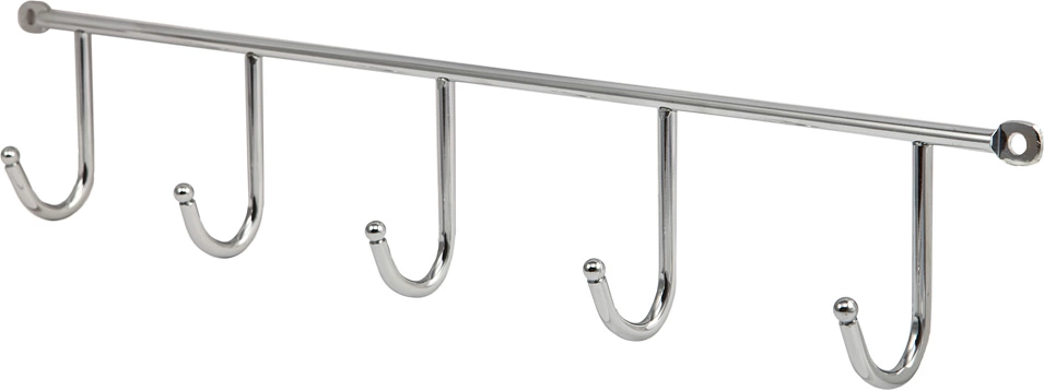 Вешалка настенная на 5 крючков 400*60*40, хром AKS - фото 3