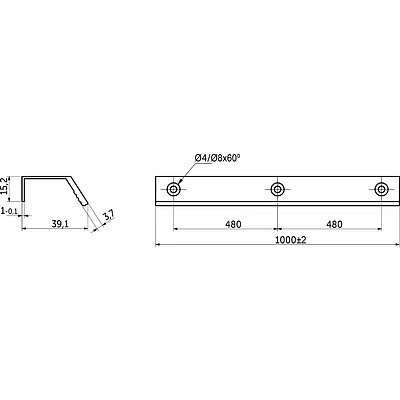 Ручка меб. накладная алюм. GEOS 960/1000 черный матовый, AKS - фото 2