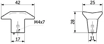 Ручка меб. кнопка мет. PRIZMA сатиновый никель, AKS - фото 2