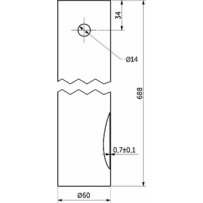 Опора меб. круглая d60 h710 без крепления, хром AKS - фото 2