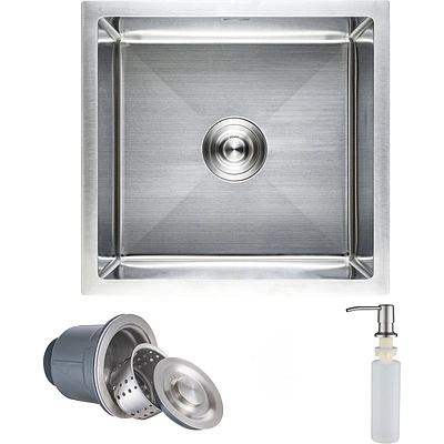 Мойка н/сталь, прямоугольная одночашевая, 520*450мм, сатин, универсальная AKS (3,2мм) - фото 1