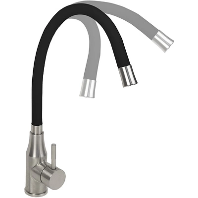 Смеситель для кухни однорычажный гибкий, HDС-8104, черный, AKS - фото 3