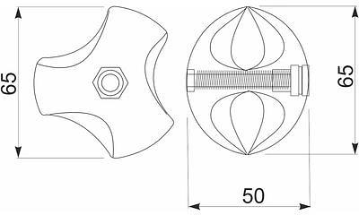 Соединитель 3-х труб d25 (502L) шарообразный левый, вакуумное хромирование AKS - фото 2
