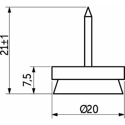 Подпятник белый с гвоздём и фетром (уп/1000шт) AKS - фото 2