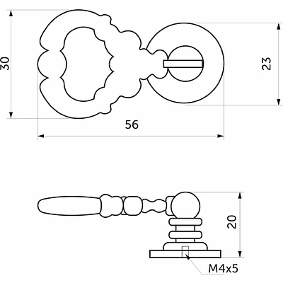 Ручка меб. кнопка мет. FLORENTINO белое серебро, AKS - фото 2