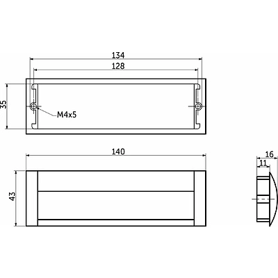 Ручка меб. врезная алюм. WPY 326 128 черный матовый AKS - фото 2