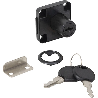 Замок для распашной двери механический 138, черный, AKS - фото 1