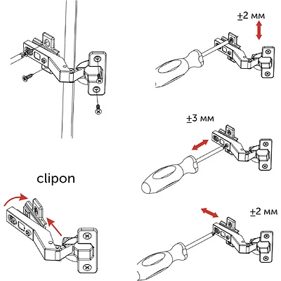 Петля угловая 30° с доводчиком 45мм h0 clip-on AKS - фото 4