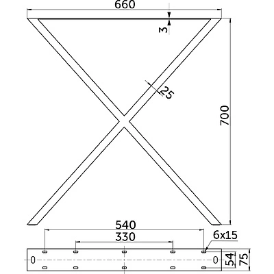 Подстолье FERROX h700, черный (1 упак. = 2 шт.) AKS - фото 2