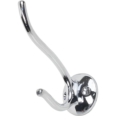 Крючок меб. двухрожковый мет. W009 хром AKS - фото 1