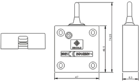 Выключатель контактный бар, белый, 500W, HLT - фото 2