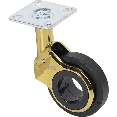 Колесо меб. GALAXY d60 h94 с площадкой, золото/черный AKS - фото 1