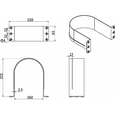 Обвод для сифона, серый пластик, РФ - фото 2