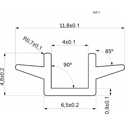 Уплотнитель ПВХ вставной для узкой сис-мы BY (1рул.=100пог.м.) VP-18, AKS - фото 2