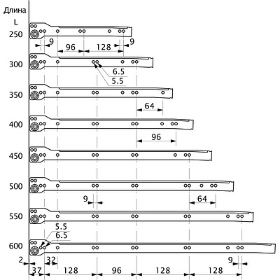 Направляющая роликовая L-350 1,0мм AKS коричневая - фото 3
