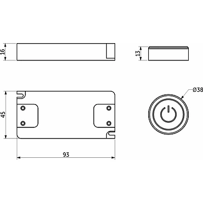 Контроллер для светодиодной ленты, беспроводной, с черным выключателем, с диммированием, 12/24V, 120/240W, AKS - фото 2