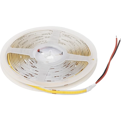 Лента светодиодная COB - 9,8W/m, 24V, 8мм, 320 д/м, IP20, теплый белый (3000K), CRI>90, 1100 Lm, 5м, AKS - фото 1