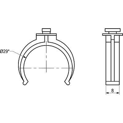 Крепление опоры кухонной пласт. (клипса под пластиковый цоколь), черный AKS - фото 2