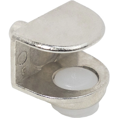 Полкодержатель для стекла регулируемый под сверление мет. MV-09 никель AKS - фото 1