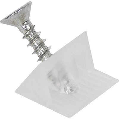 Фиксатор задней стенки ДВП с шурупом 3,5*20, прозрачный (уп/1тыс.шт) AKS - фото 1
