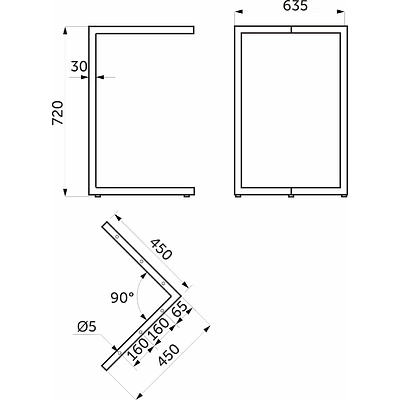 Подстолье TRES h720, черный AKS (1 компл. = 2 шт.) - фото 2