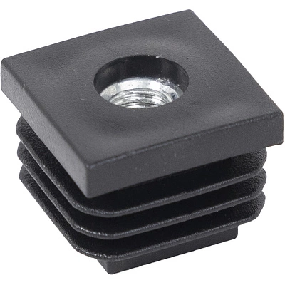 Подпятник под болт М8 для квадр. трубы 25*25 QUADRO, черный AKS - фото 3